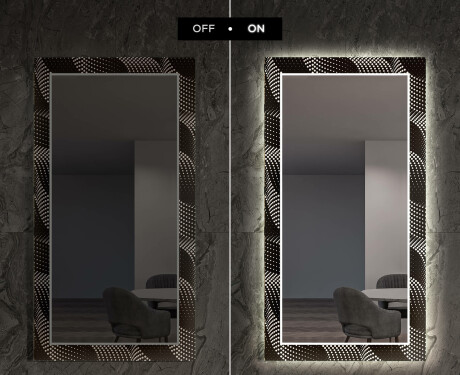 Decoratieve spiegel met led-verlichting voor in de woonkamer - Dark Wave #7