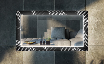 Decoratieve spiegel met led-verlichting voor in de woonkamer - Dark Wave