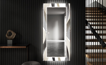 Decoratieve spiegel met led-verlichting voor in de gang - Waves