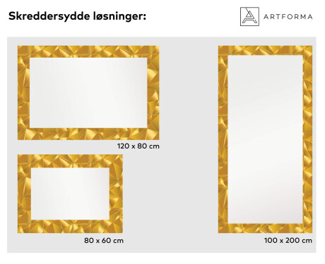 Decoratieve spiegel met led-verlichting voor in de gang - Gold Triangles #6