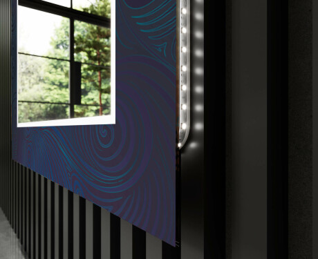 Verlichte Decoratieve Spiegel Voor De Badkamer - Blue Drawing #11