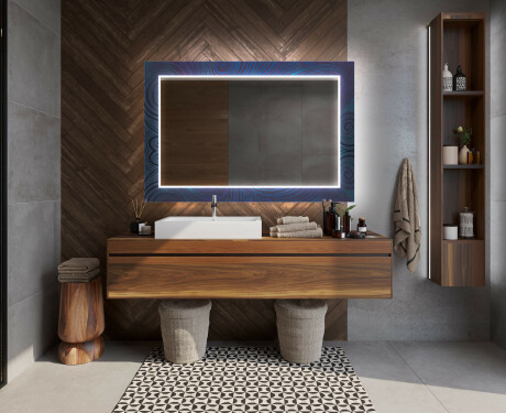 Verlichte Decoratieve Spiegel Voor De Badkamer - Blue Drawing #12