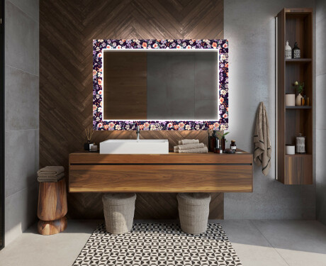 Verlichte Decoratieve Spiegel Voor De Badkamer - Elegant Flowers #12