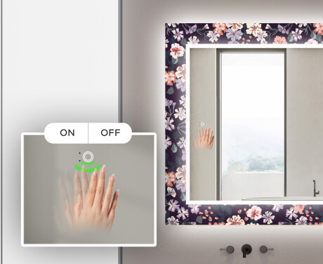 Verlichte Decoratieve Spiegel Voor De Badkamer - Elegant Flowers #5
