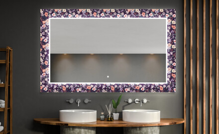 Verlichte Decoratieve Spiegel Voor De Badkamer - Elegant Flowers