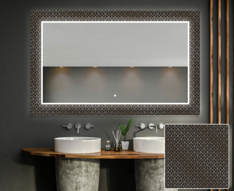 Verlichte Decoratieve Spiegel Voor De Badkamer - Golden Lines #1