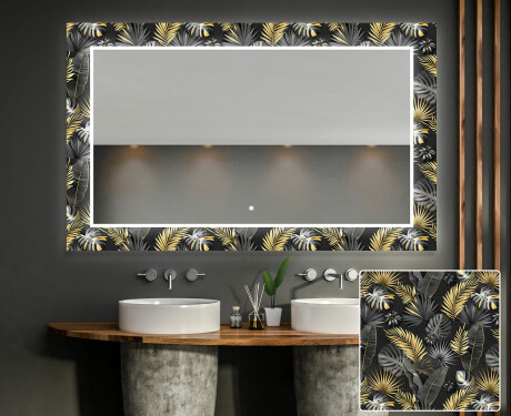 Verlichte Decoratieve Spiegel Voor De Badkamer - Goldy Palm #1