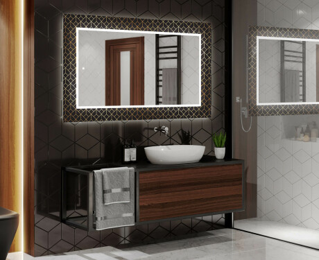 Verlichte Decoratieve Spiegel Voor De Badkamer - Goldy Palm #2