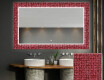 Verlichte Decoratieve Spiegel Voor De Badkamer - Red Mosaic #1