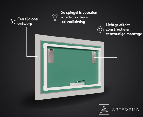 Decoratieve spiegel met led-verlichting voor in de eetkamer - Abstract Geometric #3