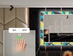 Decoratieve spiegel met led-verlichting voor in de eetkamer - Abstract Geometric #5