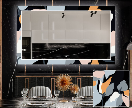 Decoratieve spiegel met led-verlichting voor in de eetkamer - Flowers #1