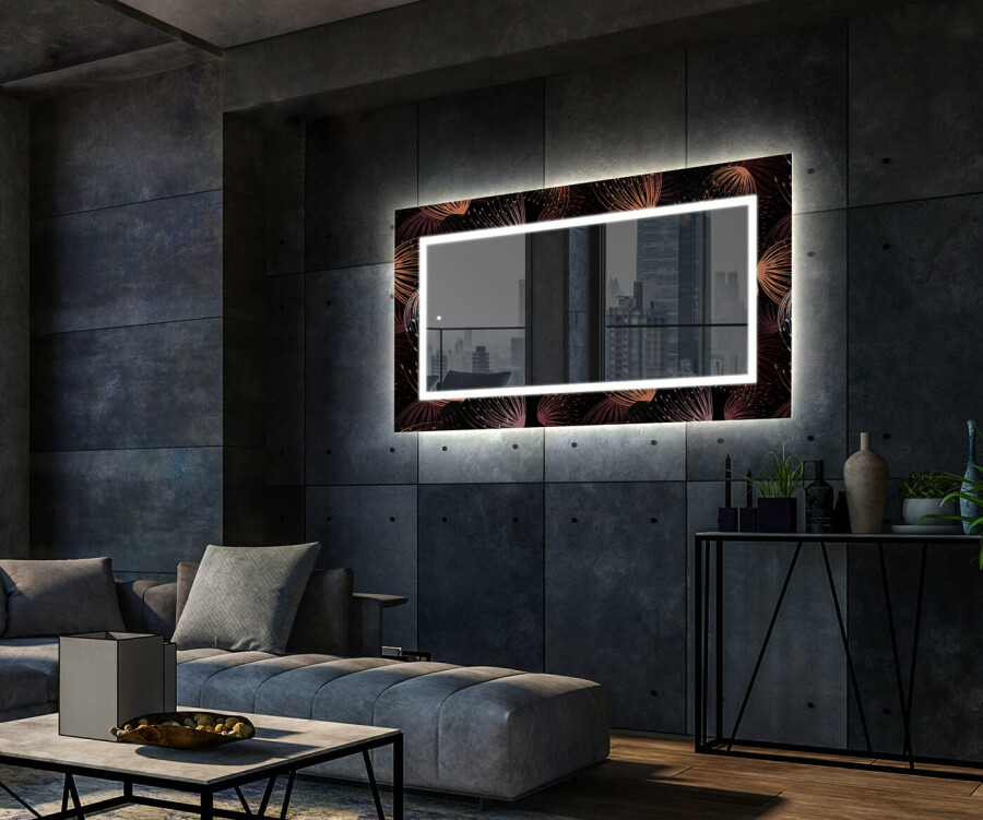 Maladroit elleboog Leidinggevende Artforma - Decoratieve spiegel met led-verlichting voor in de woonkamer -  Dandelion