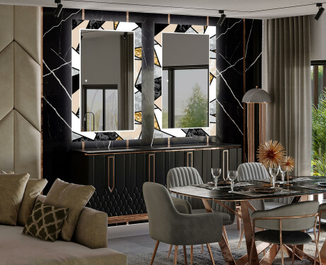 Decoratieve spiegel met led-verlichting voor in de eetkamer - Marble Pattern #2