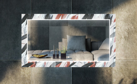Decoratieve spiegel met led-verlichting voor in de woonkamer - Leaves
