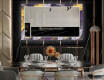 Decoratieve spiegel met led-verlichting voor in de eetkamer - Round Stamp #12