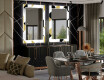 Decoratieve spiegel met led-verlichting voor in de eetkamer - Geometric Patterns #2