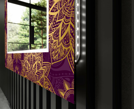 Decoratieve spiegel met led-verlichting voor in de woonkamer - Gold Mandala #11