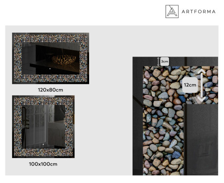 Verlichte Decoratieve Spiegel Voor - Natural Stones #2