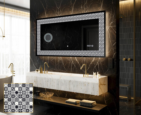 Verlichte Decoratieve Spiegel Voor - Geometric Symphony