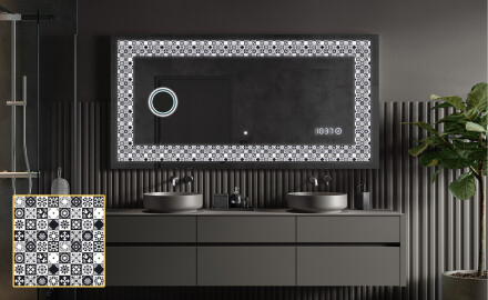Verlichte Decoratieve Spiegel Voor - Geometric Symphony