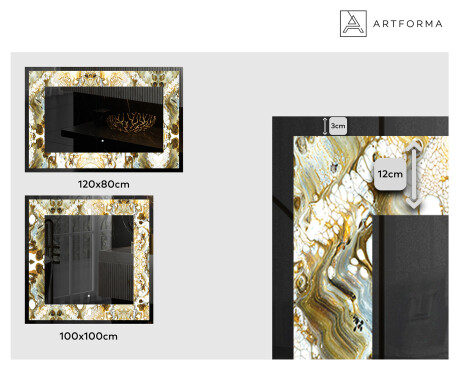 Verlichte Decoratieve Spiegel Voor - Golden Streaks #2