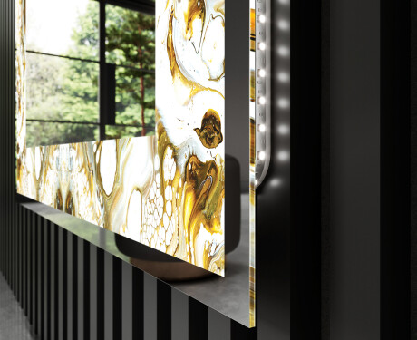 Verlichte Decoratieve Spiegel Voor - Golden Streaks #3