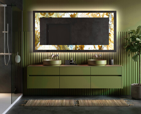 Verlichte Decoratieve Spiegel Voor - Golden Streaks #5