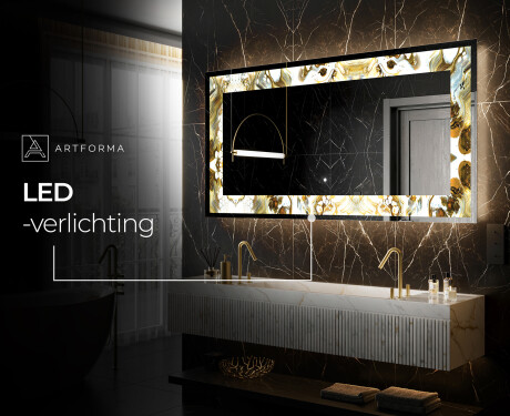Verlichte Decoratieve Spiegel Voor - Golden Streaks #6