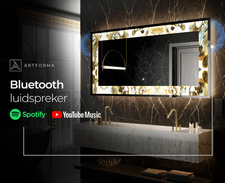 Verlichte Decoratieve Spiegel Voor - Golden Streaks #7