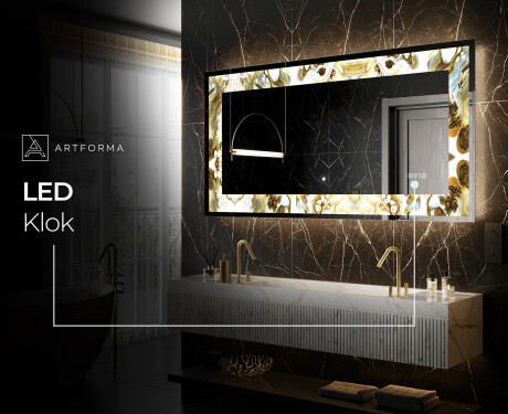 Verlichte Decoratieve Spiegel Voor - Golden Streaks #8