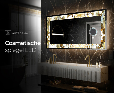 Verlichte Decoratieve Spiegel Voor - Golden Streaks #9