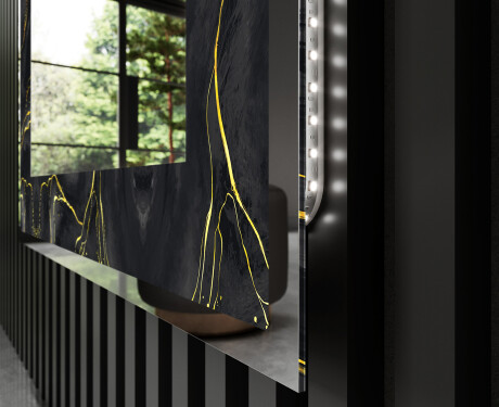 Verlichte Decoratieve Spiegel Voor - Golden Veins #3