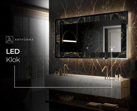 Verlichte Decoratieve Spiegel Voor - Golden Veins #7
