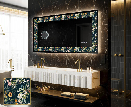 Verlichte Decoratieve Spiegel Voor - Cascading Flowers