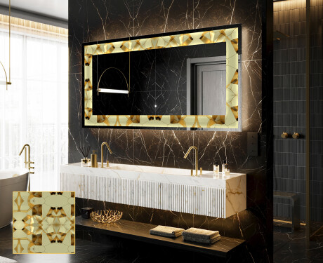 Verlichte Decoratieve Spiegel Voor - Glow Geometry