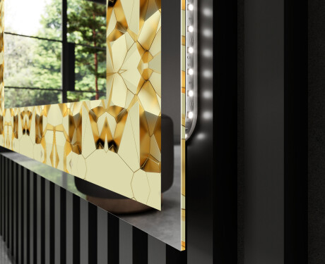 Verlichte Decoratieve Spiegel Voor - Glow Geometry #3