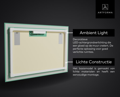 Verlichte Decoratieve Spiegel Voor - Divergent Lines #4