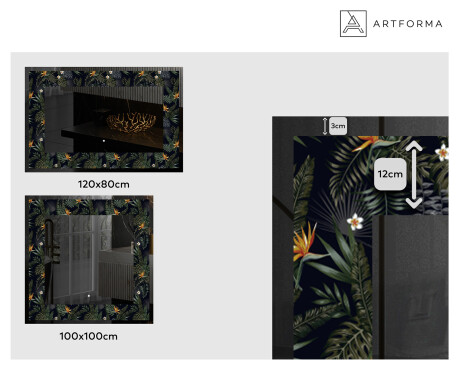 Verlichte Decoratieve Spiegel Voor - Vintage Leaves #2