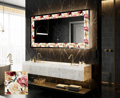 Verlichte Decoratieve Spiegel Voor - Flowers Full Of Colors