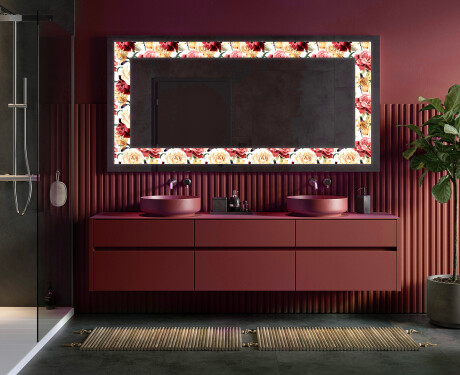 Verlichte Decoratieve Spiegel Voor - Flowers Full Of Colors #4
