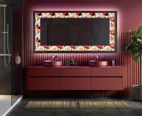 Verlichte Decoratieve Spiegel Voor - Flowers Full Of Colors #5