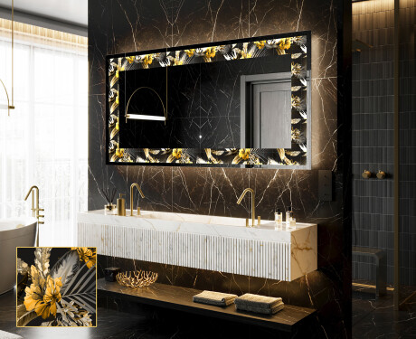 Verlichte Decoratieve Spiegel Voor - Floral Symmetries