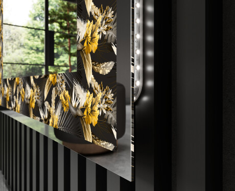 Verlichte Decoratieve Spiegel Voor - Floral Symmetries #3