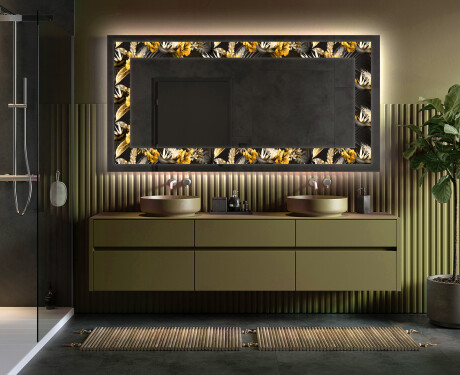 Verlichte Decoratieve Spiegel Voor - Floral Symmetries #5