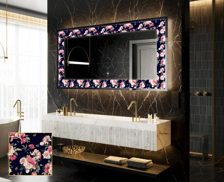 Verlichte Decoratieve Spiegel Voor - Floral Layouts