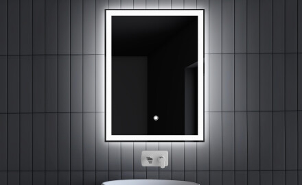 Rechthoekige LED-spiegel L01, 60x80 cm, Tactiele schakelaar
