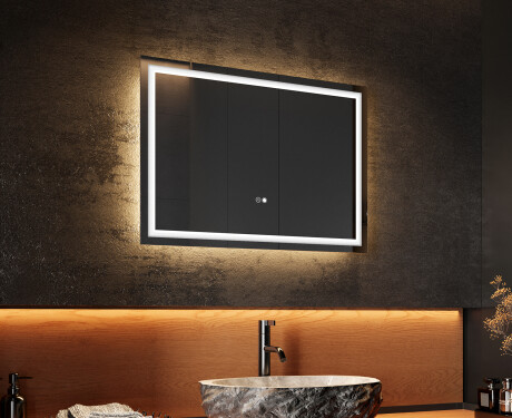 Moderne badkamer spiegel 70x50cm met led-verlichting met Dual color, Aanraakschakelaar, Verwarmingsmat - L49 #2