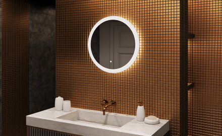 Ronde LED-verlichte badkamerspiegel 60 cm met Dual color, Aanraakschakelaar