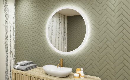 Ronde badkamerspiegel met LED-verlichting 80 cm met Dual color, Aanraakschakelaar